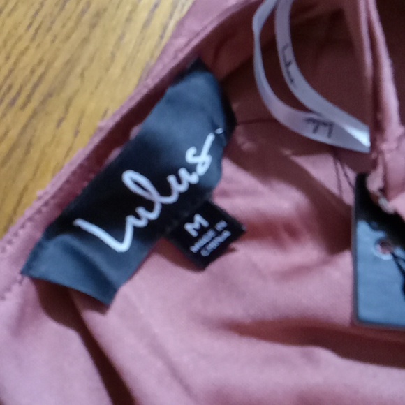 Lulu's Dress Womens MEDIUM New Summer Party DARK MAUVE BLUSH BROWN Open Back - Picture 5 of 5